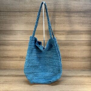 NWT Artisans India Turquoise Woven Leather Shoulder‎ Bag Boho Artsy Handcrafted